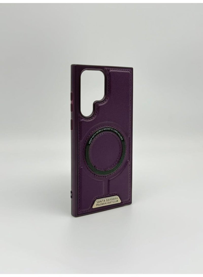 general Santa Barbara Polo & Racouet Club Edition Magsafe Leather Case for Samsung Galaxy S22 Ultra | Premium Magnetic Card Holder & Shockproof Protection - Image 2